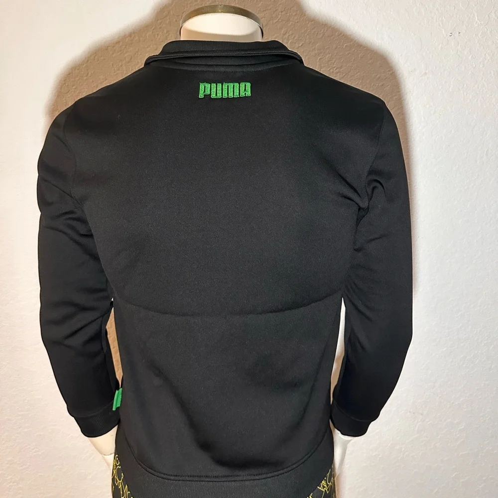 Puma Jacket  Boys Large Black/Green Full Zip New No Tag - Picture 9 of 11